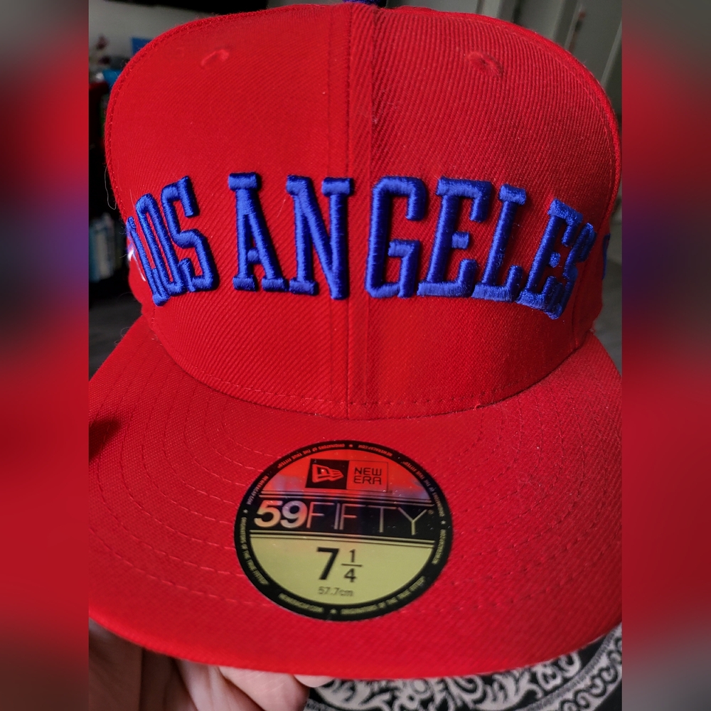 New Era Red Cap with Blue Embroidery Los Angeles Dodgers